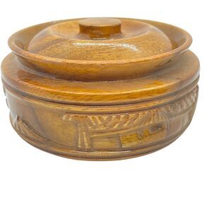 Trinket Box Iolani Woods Royal Hawaiian Hand Carved Hawaii Carvings Tiki Vintage